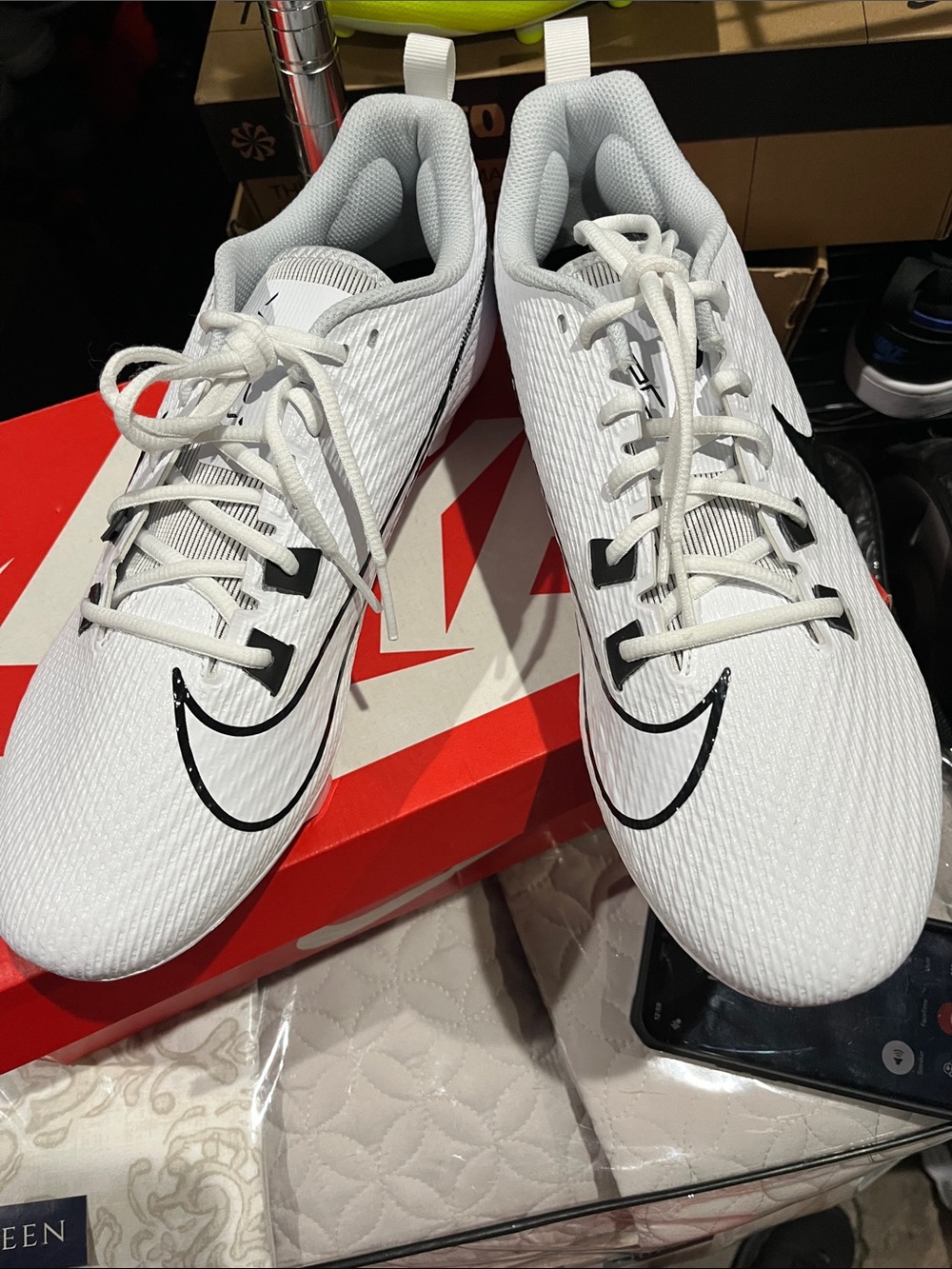 Nike Vapor Edge Speed 360 2 White/Black Mens Size 12.5 WIDE New FN7763-106